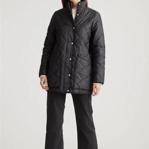 QUINCE Featherless Quilted Long Puffer Jacket, XS, Black - NWT